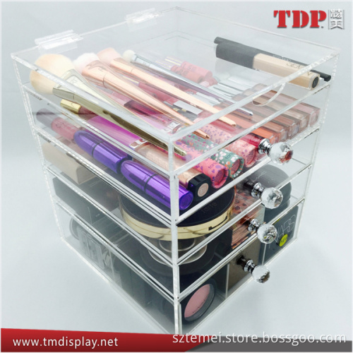 deluxe diamond handle crystal clear acrylic makeup organizer